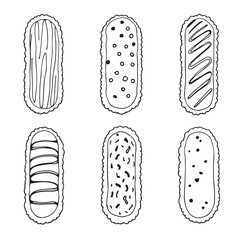 Eclairs Vector Line Art Perfect for Graphic Design