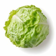 Fresh Cabbage Isolated Top View. Possible Use Food Photography