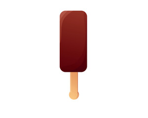 Vector illustration, chocolate ice cream stick