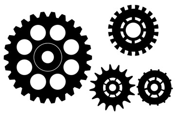 set of Gear silhouette vector illustration