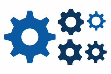 set of Gear silhouette vector illustration