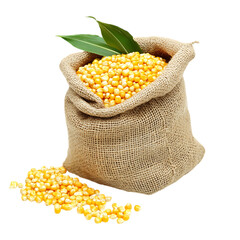 bag full corn with leaf on png