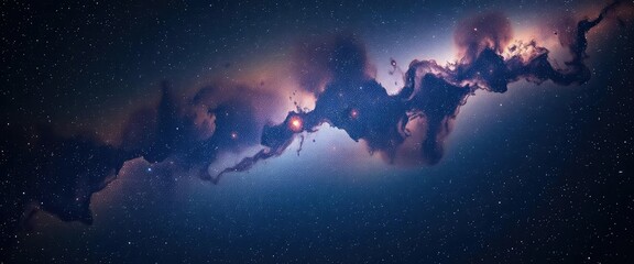 Starscape depicting distant galaxies, nebulae, and cosmic dust clouds, infinity, astroid