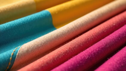 Stripes of varying widths on fabric, close-up view, lines, close-up, background