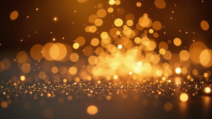 sparkling gold glitter creates festive luxurious look shimmering particles beautiful bokeh lights various
