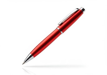 Red metallic ballpoint pen sleek