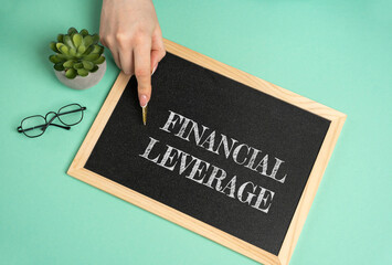 Financial leverage concept. Use of borrowed money (debt) to increase the potential return on...