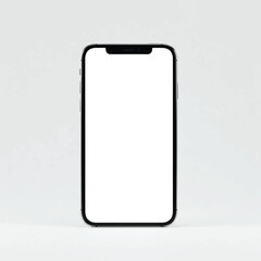 iPhone Mockup with Blank White Screen on Clean White Background