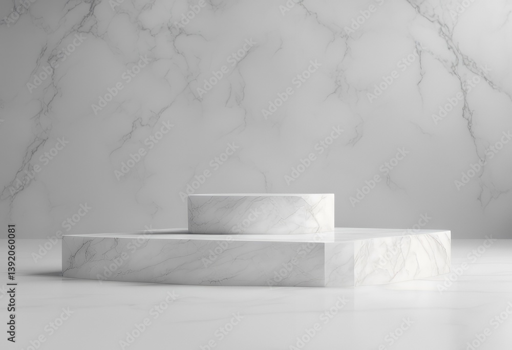 Poster pedestal platform empty backdrops studio marble modern background display rendering product podium w