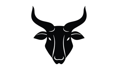 Strong brahman bull standing silhouette, Brahman Bull silhouette vector art white background 