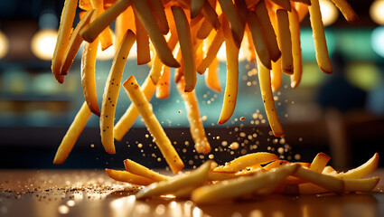 Close Up Shot of Hot Seasoned Fries