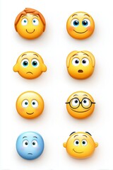 Obraz premium sarcastic emoji expressions, Variety of emoticons showcasing different feelings.