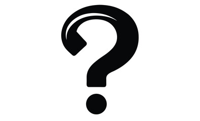 Question mark icon symbol silhouette, Question mark flat icon for apps and websites 