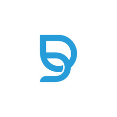 letter d drop water simple geometric line logo vector