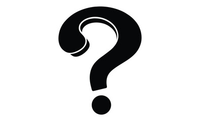 Question mark icon symbol silhouette, Question mark flat icon for apps and websites 