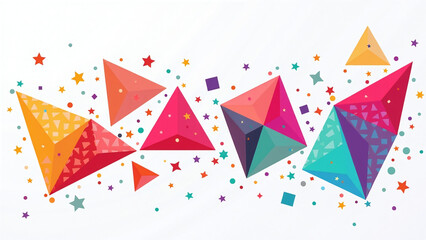 vibrant geometric triangles colorful patterns ideal creative designs decorative artwork isolated white