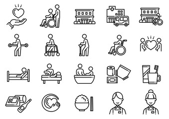 介護福祉アイコン04　Care and Welfare icons