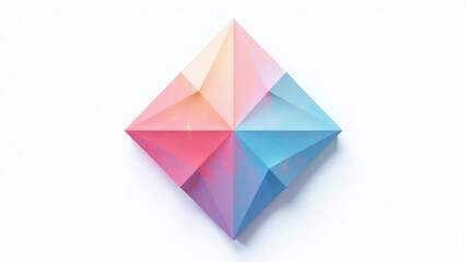 vibrant pastel diamond shape art features glossy surface modern design isolated white background