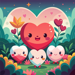 Hand-lettered Valentine heart card with an artistic brushstroke heart design on a textured watercolor background warm romantic tones