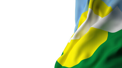 A bandeira da cidade de Montes Claros, Minas Gerais, Brasil - Ilustração 3D