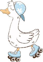 Cute Spring Silly Goose Doodle Hand Drawn 