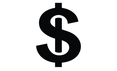 Dollar symbol money icon flat silhouette, American dollar currency or dollar symbol flat icon for apps and websites 