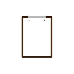 Note board with blank white paper. Notebook with clean sheet. Vector illustration.