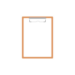 Note board with blank white paper. Notebook with clean sheet. Vector illustration.