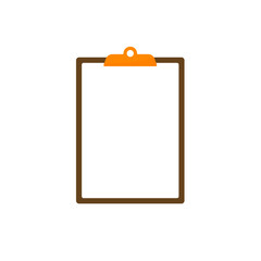 Note board with blank white paper. Notebook with clean sheet. Vector illustration.