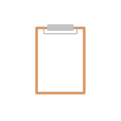 Note board with blank white paper. Notebook with clean sheet. Vector illustration.