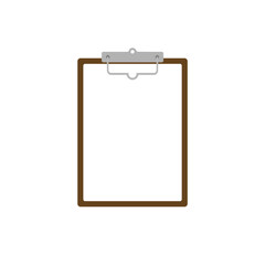 Note board with blank white paper. Notebook with clean sheet. Vector illustration.