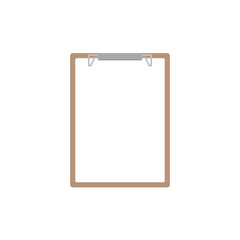 Note board with blank white paper. Notebook with clean sheet. Vector illustration.