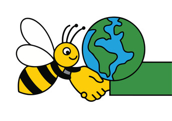 Bee Conservation Vector Designs for World Bee Day – T-shirts, Stickers, Posters, Social Media Posts, Animated GIFs, Honey Bees, Flowers, Earth, Eco-Friendly Awareness