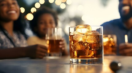 Multicultural Family Evening Drinks Portrait