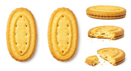Golden biscuits oval shaped cookies