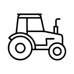Outline tractor vector image for farming agriculture and rural transport machinery equipment illustration