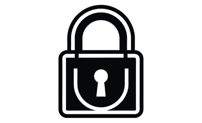 Padlock combination lock icon silhouette, Combination lock or padlock flat vector icon for apps and websites 