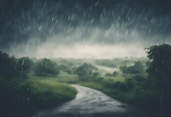 banner sale monsoon season offer illustration vector umbrella wet cloud label raindrop happy spring halved rainbow sky big poster shopping background flier discount cloudy blue