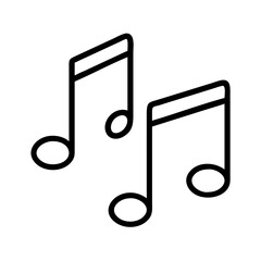 Music notes icon vector illustration for musical notation and melody representation in graphic design projects
