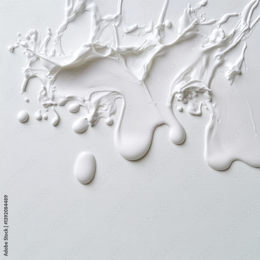 Poster abstract splash of white paint on smooth surface capturing fluid motion and artistic expression