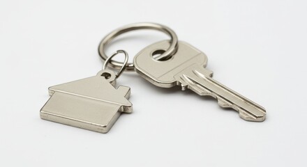 House keys metal keyring silver