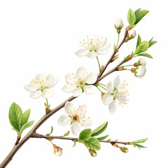 Fototapeta premium blooms twig apples tree on transparent background
