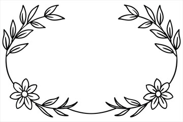 botanical frame, hand-drawn floral borders, continuous line art