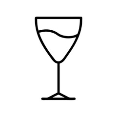 Wine glass vector icon illustration of a wine glass silhouette for wine bar and restaurant designs 