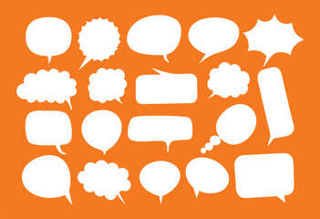 Collection of various speech bubbles and thought Bubbles for communication and design