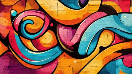 Vibrant graffiti art on a textured surface