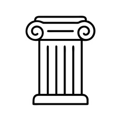 Ionic column vector illustration of ancient greek architecture and roman pillar design for history projects