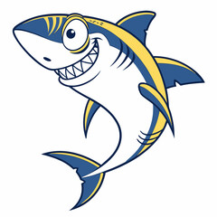 shark cartoon isolated on white
