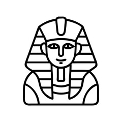 Ancient egyptian pharaoh vector illustration of tutankhamun king with traditional headdress and attire