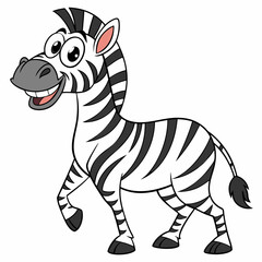 zebra cartoon isolated on white